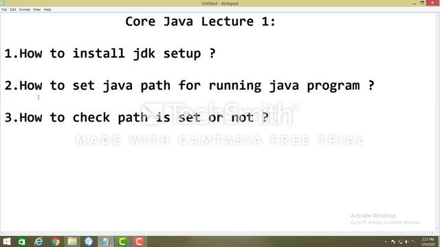 Core Java Lecture 1 How to install jdk setup,set Java path смотреть онлайн