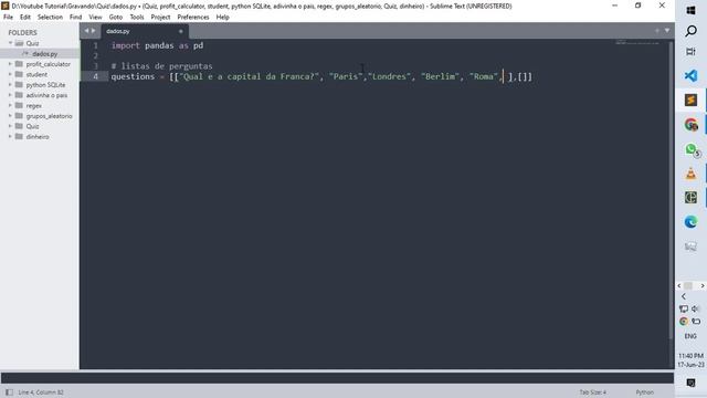 Como criar um Quiz em Python | Jogo de perguntas e respostas em Python Parte #01 смотреть онлайн