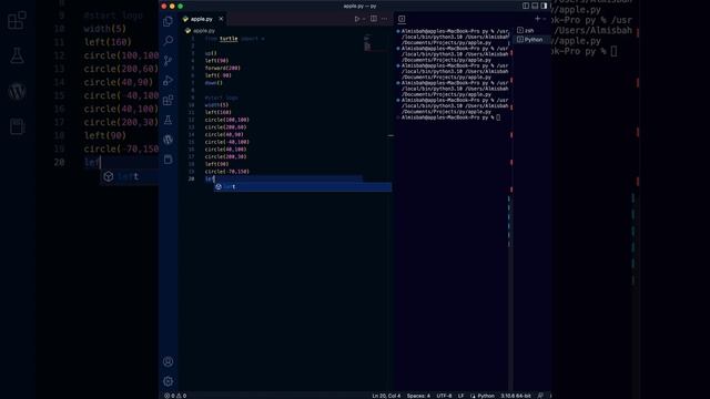 Making #apple logo in #python using #turtle Library смотреть онлайн