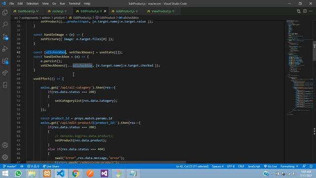 ReactJS Ecom Part 17: Insert multiple checkbox value in React Hooks using Laravel API смотреть онлайн