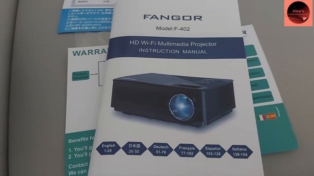 1080P HD Projector, WiFi Projector Bluetooth Projector, FANGOR F-402
