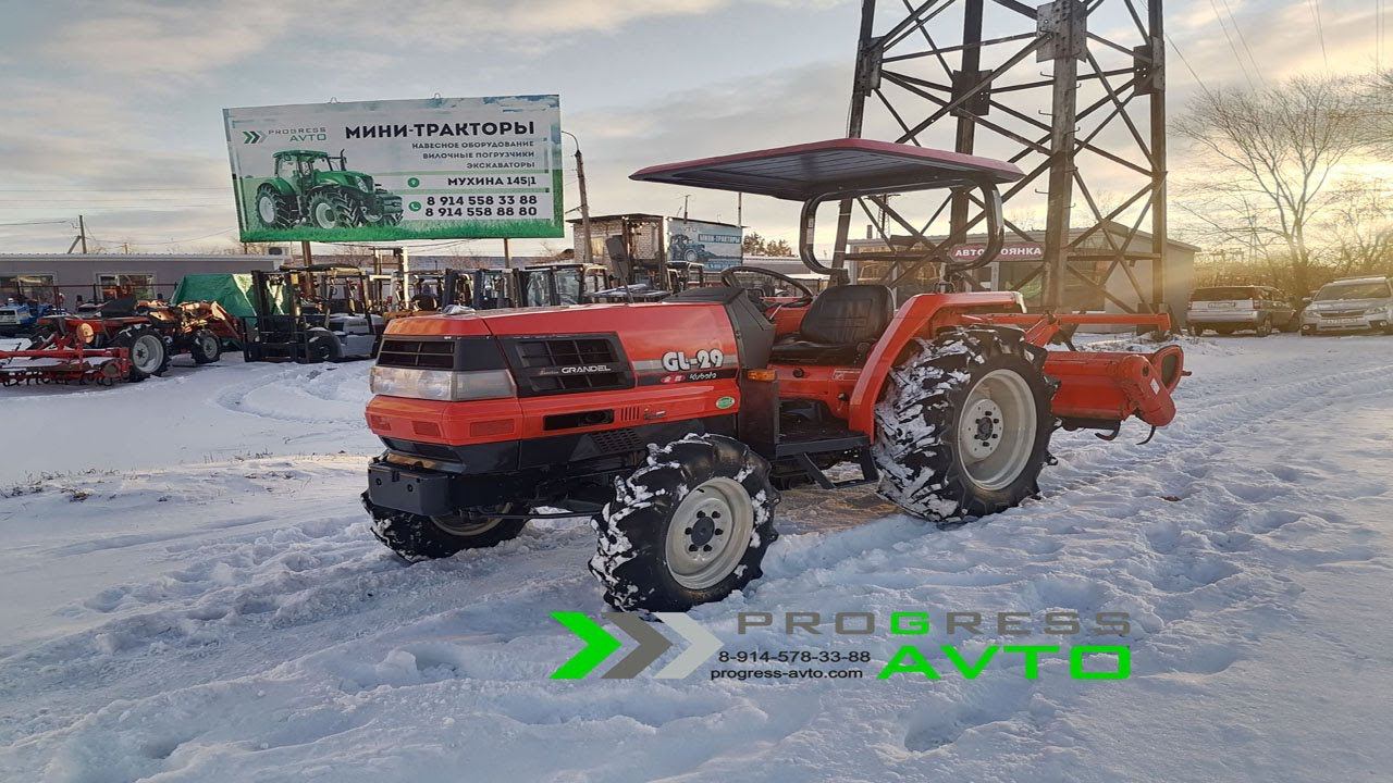 Видео KUBOTA GL29 японский минитрактор с фрезой 4WD 29 л с PROGRESSAVTO технические характеристики