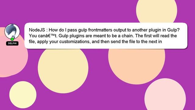 NodeJS : How do I pass gulp frontmatters output to another plugin in Gulp? смотреть онлайн