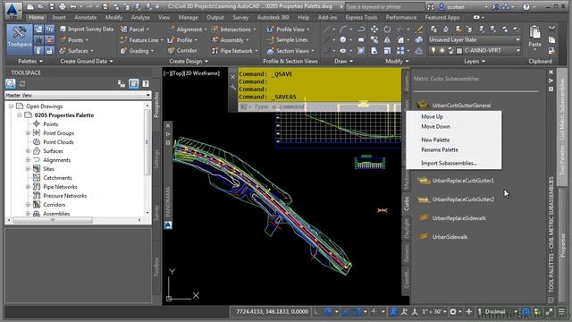 Tool Palettes   Civil 3D