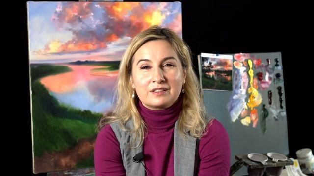 Вебинар от Ольги Базановой - "На закате". Пишем маслом смотреть онлайн