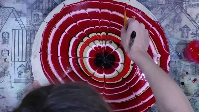 Картина, выполненная с помощью крутилки для торта.Флюид арт. смотреть онлайн
