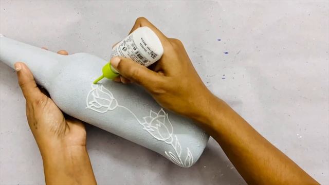 Easy and Simple Bottle Art using 3D Liner | Bottle Craft | Acrylic Bottle Painting смотреть онлайн