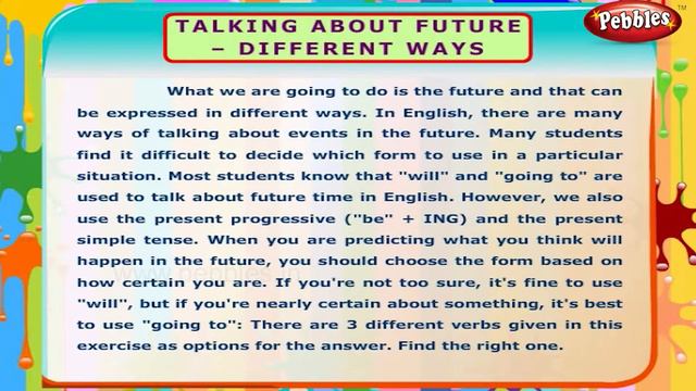 Future Different | English Grammar Exercises For Kids | English Grammar For Children смотреть онлайн