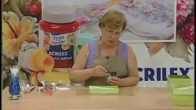 Caixa E Vaso Craquelê - Artesanato - Acrilex