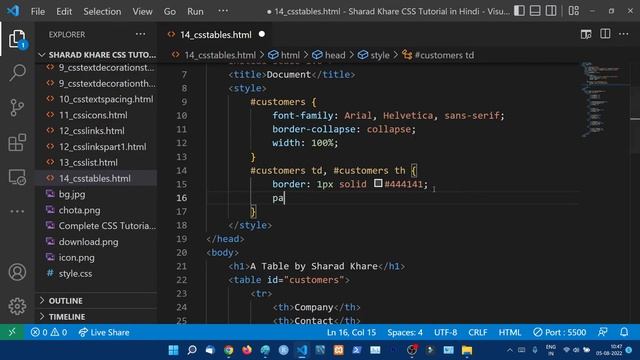 How to Style HTML Table With CSS || CSS Tables || Complete CSS Tutorial in Hindi 14 смотреть онлайн