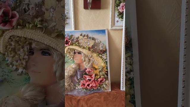 Вышивка лентами в багете под стеклом. Как сохранить вышивку. Мой опыт. смотреть онлайн