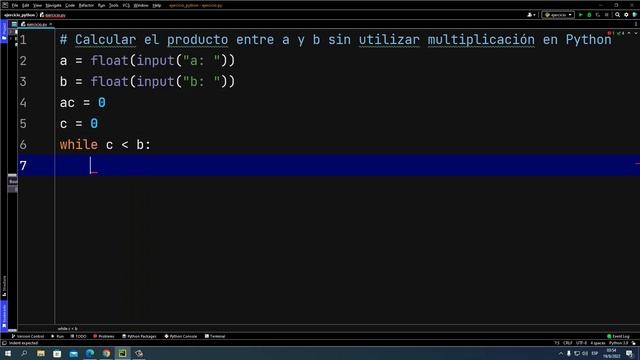 Calcular el producto entre a y b sin utilizar multiplicación en Python смотреть онлайн