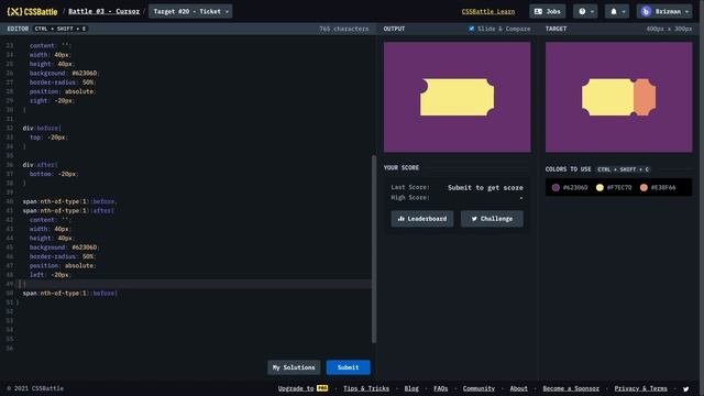 CSS Battle - Ticket | Target #20 | CSS Challenge смотреть онлайн