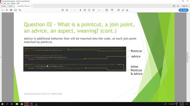 02. What is a pointcut a join point an advice an aspect weaving смотреть онлайн