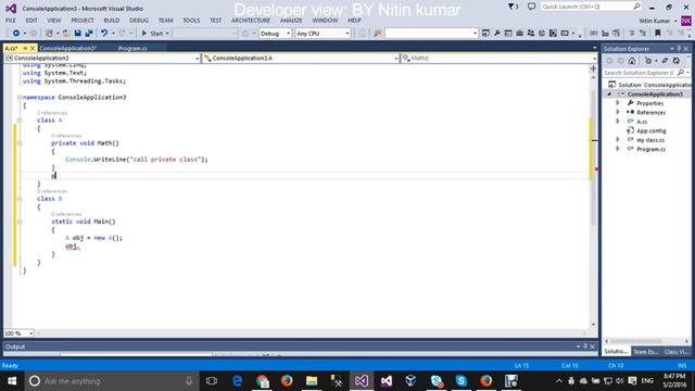 How to Access Private Method Outside the Class in C# :BY Developer View (Nitin Kumar) смотреть онлайн