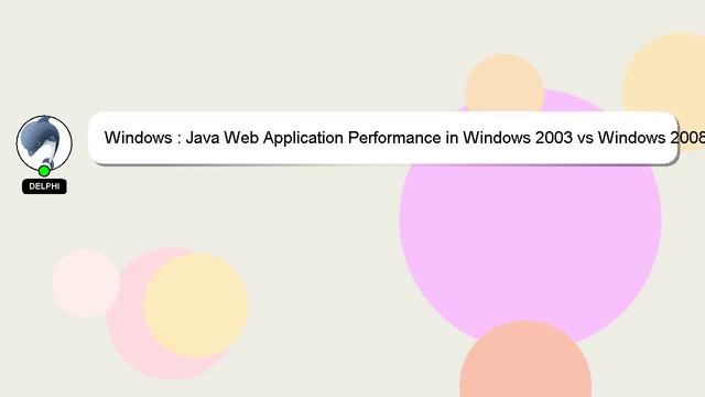 Windows : Java Web Application Performance in Windows 2003 vs Windows 2008 смотреть онлайн
