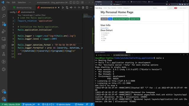 Debugging And Logging | Intro To Ruby On Rails 7 Part 24 смотреть онлайн
