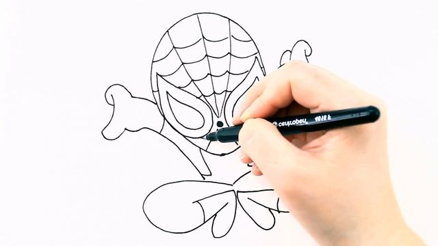 Как нарисовать человека - паука / Рисунок раскраска для детей / Раскрась Ка смотреть онлайн