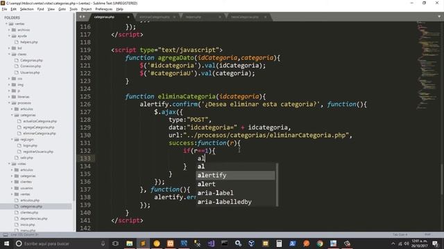 18.- Sistema de ventas y almacén con php y mysql - Eliminar datos de categorías смотреть онлайн
