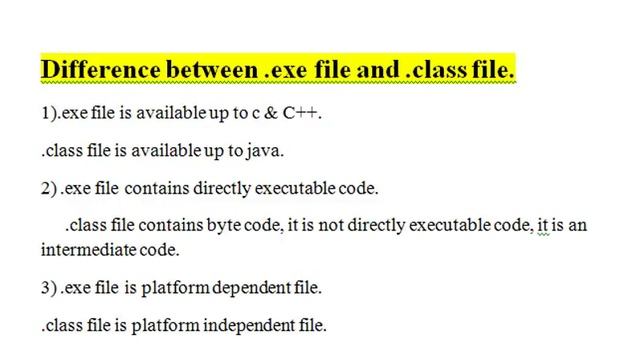 Difference between .exe file & .class file смотреть онлайн