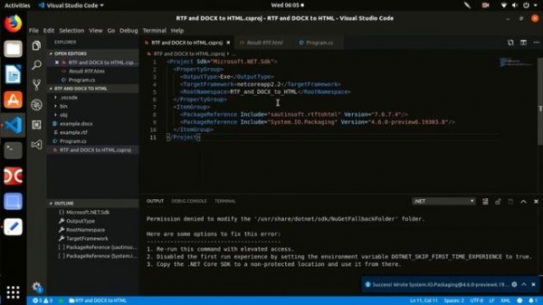 How to convert RTF, DOCX to HTML using Linux!