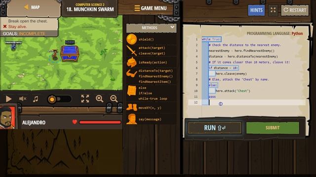 CodeCombat - Level 18 Munchkin Swarm Computer Science 2 Python смотреть онлайн