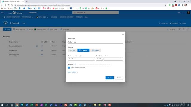 How to create a Calendar view on a list in SharePoint смотреть онлайн