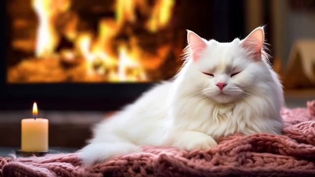 The Purring of a white Сat will help you overcome Insomnia, Stress and finally Fall Asleep | ASMR смотреть онлайн