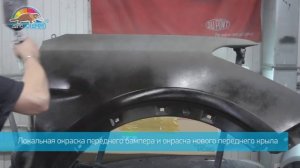 Замена переднего крыла и локальная окраска переднего бампера Hyundai Santa Fe в «АвтоТОТЕММ»