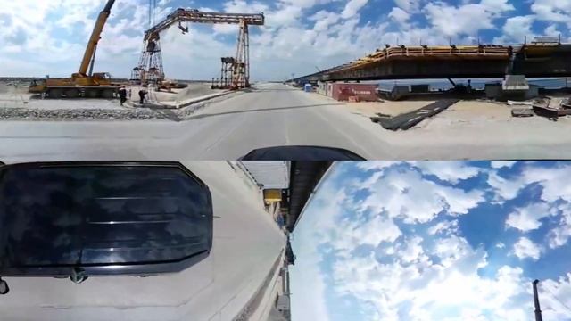 #КрымскийМост_LIVE. Строительство на косе Тузла в формате 360 смотреть онлайн