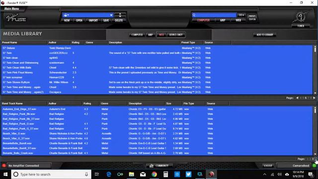 Fender Fuse Web Media Library Working ?