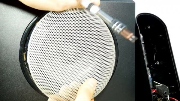 Look inside Logitech X-230 Disassembly [2.1 speaker system]