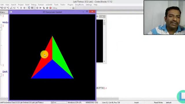 Draw 3D Sierpinski Gasket using Sub-Division of Tetrahedron | CG Lab Program–7 | OpenGL Programming смотреть онлайн