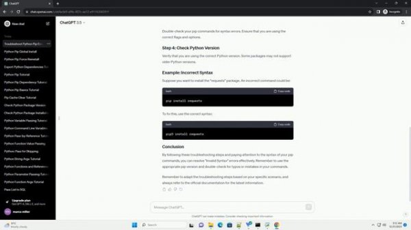 python pip invalid syntax