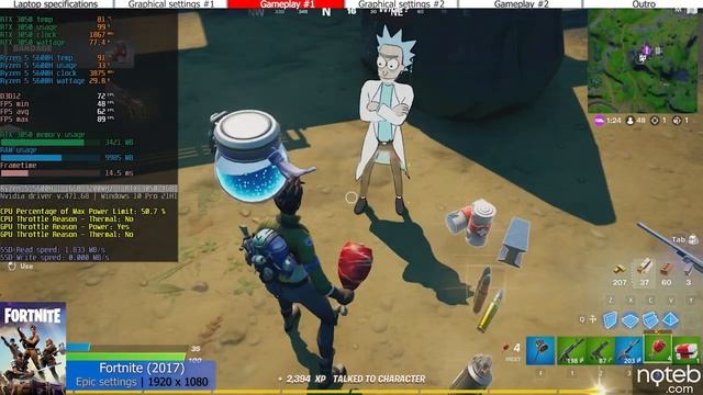 Dell Gaming G15 5515 - Fortnite Gameplay Benchmark (Ryzen 5 5600H, RTX 3050) смотреть онлайн