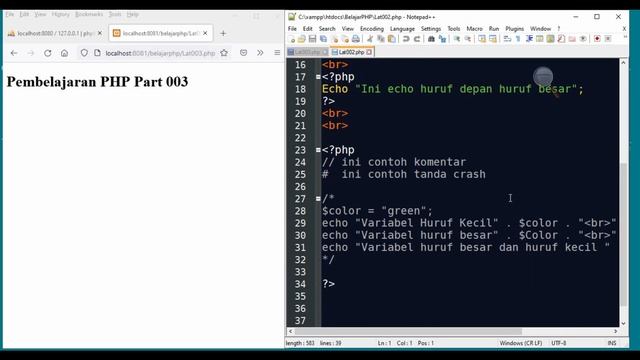 TUTORIAL PHP VARIABEL PART.003 смотреть онлайн