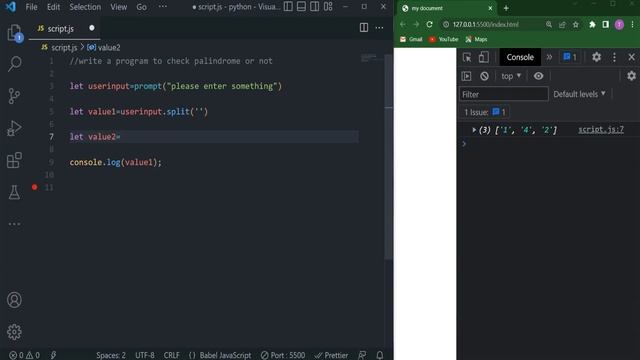 javascript program to check palindrome string | javascript program смотреть онлайн