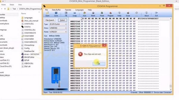 Flash IC Erasing Error, How to Solve? The Chip are not null error