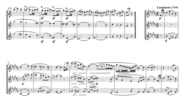 Kuhlau Flute Trio op 86 No 1, Flute sheet music смотреть онлайн