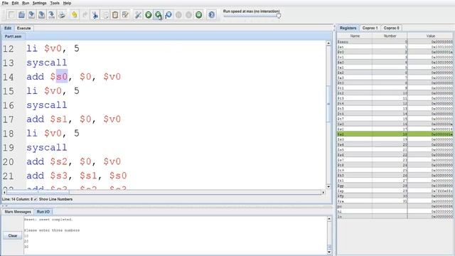MARS : read three integers from the user and print average смотреть онлайн