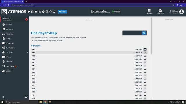 How To Add One Player Sleep Plugin In Minecraft Aternos Server In Hindi | Best OnePlayerSleep Plugi смотреть онлайн