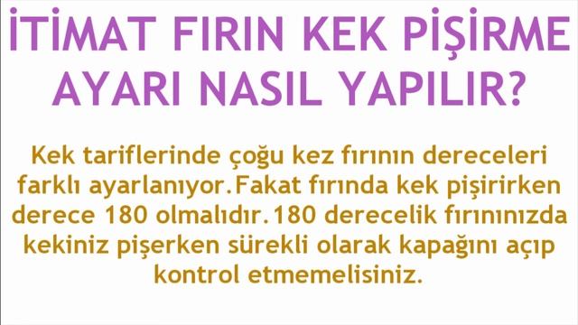 İtimat Fırın Kek Pişirme Ayarı Nasıl Yapılır? смотреть онлайн