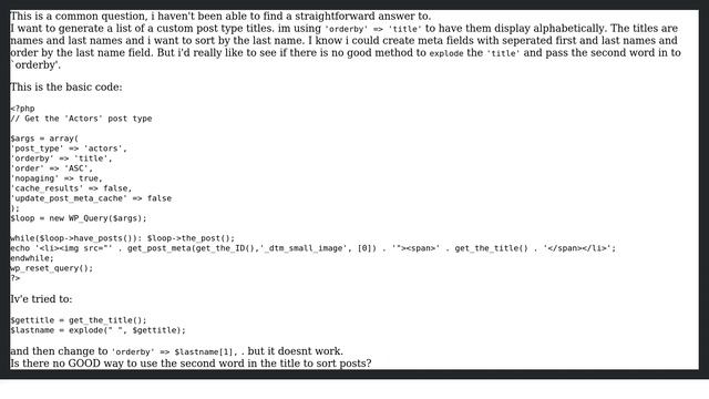 Wordpress: posts order by title second word смотреть онлайн