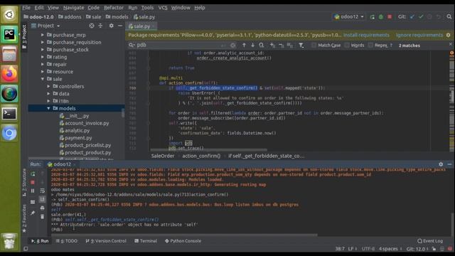 Odoo Debugging Using Python PDB package смотреть онлайн