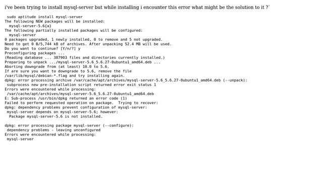 Ubuntu: Ubuntu 15.10 error while install mysql-server смотреть онлайн