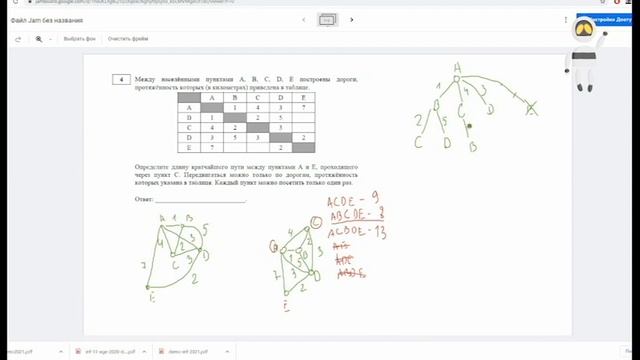 Решение заданий ОГЭ по информатике: графы. Задания 4 и 9 ОГЭ 2021 смотреть онлайн