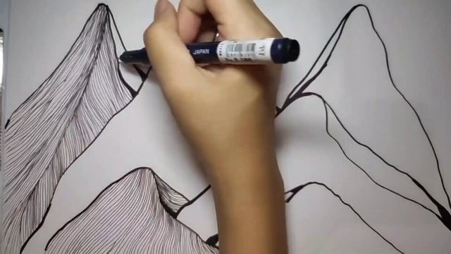 Hand Drawing Zentangle Line Simple Art Mountain on Paper Tutorial смотреть онлайн