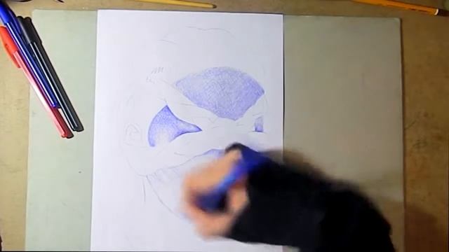 Как рисовать шариковой ручкой #2 Draw a blue pen #2 смотреть онлайн