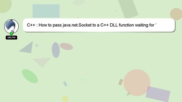C++ : How to pass java.net.Socket to a C++ DLL function waiting for `BoostSocket.assign(tcp::v4(), смотреть онлайн