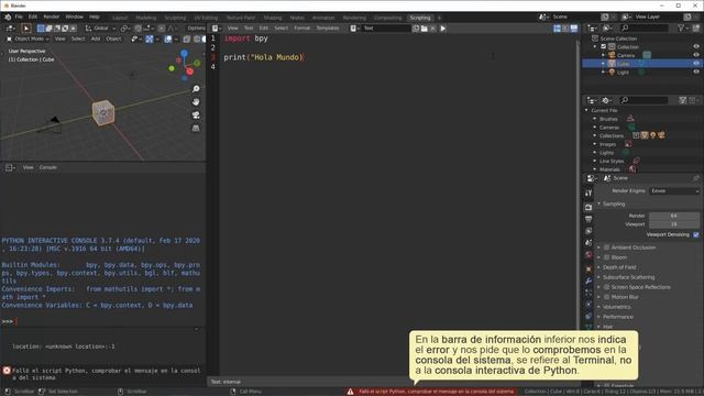 02 Tutorial de Scripting en Blender 2.8. Ejecutando Blender desde la Terminal. смотреть онлайн